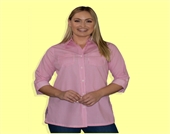 Distinct Apparel for Mili® Roll Sleeve Striped Blouse Sizes S to 3X