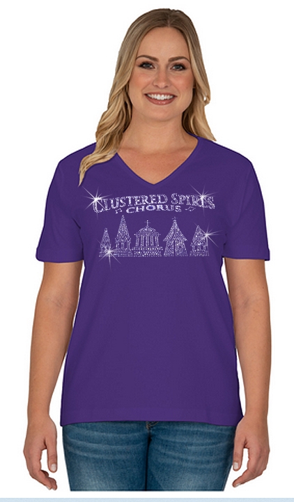Clustered Spire Chorus  short sleeve V neck Tee Sizes XS to 3X